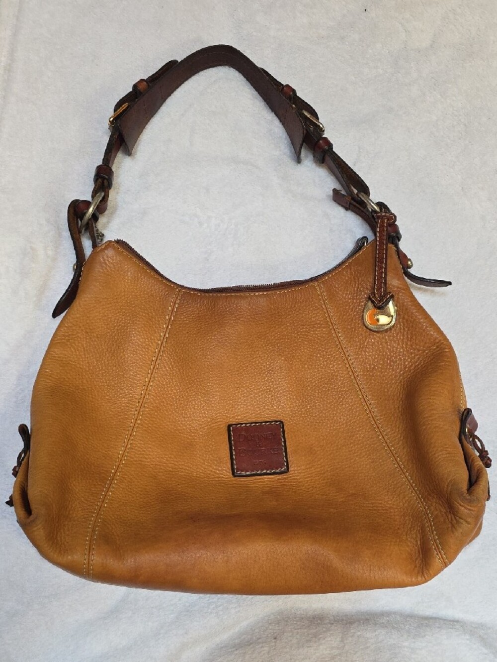Dooney & Bourke Cognac Tan Pebble Leather Shoulder Bag